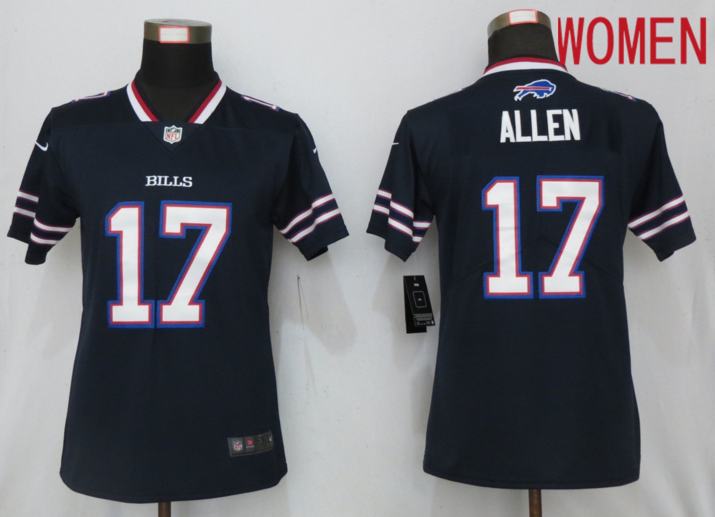 Women Buffalo Bills #17 Allen 2019 Vapor Untouchable Nike Navy Inverted Elite Playe NFL Jerseys->women nfl jersey->Women Jersey